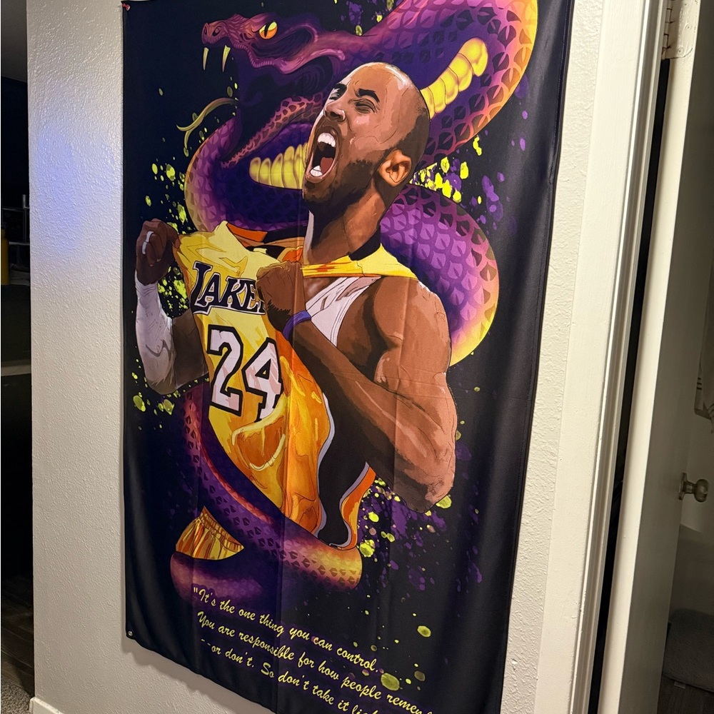 Kobe Bryant Purple and Yellow Wall Flag